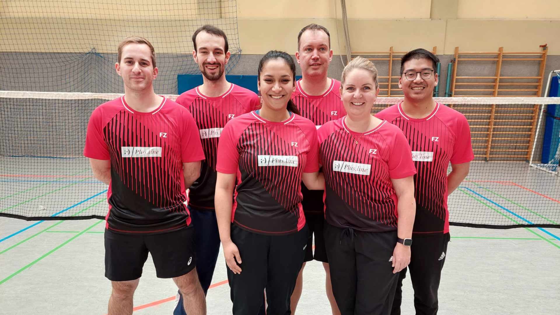 3. Mannschaft Badminton Rot-Weiß, sponsored by Plus.line